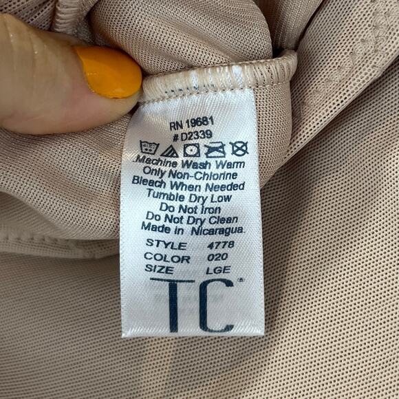 NWT CUPID Intimates Sheer Panel High Waist Shaping Thong Extra Firm Warm Beige L - Picture 6 of 8